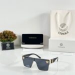 Versace 10086 Oversized Black Sunglasses Metal Frame