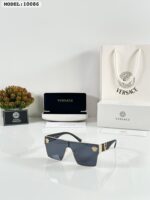 Versace 10086 Oversized Black Sunglasses Metal Frame