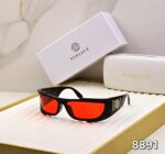 Versace 8891 Rectangular Sunglasses Black-Red - Image 4