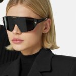 Versace Medusa Horizon Black-Gold Oversized Sunglasses
