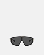 Versace Medusa Horizon Black-Gold Oversized Sunglasses - Image 4