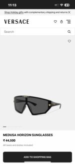 Versace Medusa Horizon Black-Gold Oversized Sunglasses - Image 5