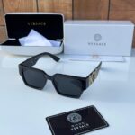 Versace Medusa Square Black Gold Sunglasses