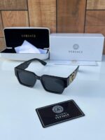 Versace Medusa Square Black Gold Sunglasses