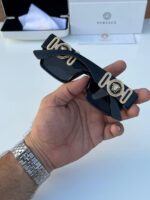 Versace Medusa Square Black Gold Sunglasses - Image 3