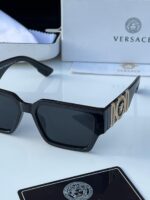 Versace Medusa Square Black Gold Sunglasses - Image 6