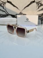 Versace Square Beige Brown Gradient Sunglasses