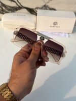 Versace Square Beige Brown Gradient Sunglasses - Image 3
