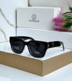 Versace Square Polarized Black Transparent Sunglasses - Image 5