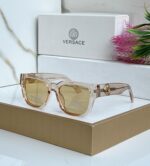 Versace Square Polarized Black Transparent Sunglasses - Image 6