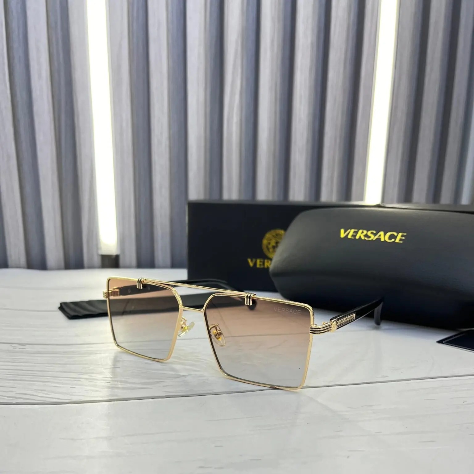 Versace-Square-Sunglass-Black-1 Versace Square Sunglass Black - Image 1
