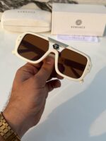 Versace Sunglasses Rectangular Off-White Brown Gradient - Image 3