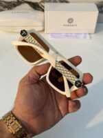 Versace Sunglasses Rectangular Off-White Brown Gradient - Image 5