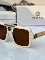 Versace Sunglasses Rectangular Off-White Brown Gradient - Image 6