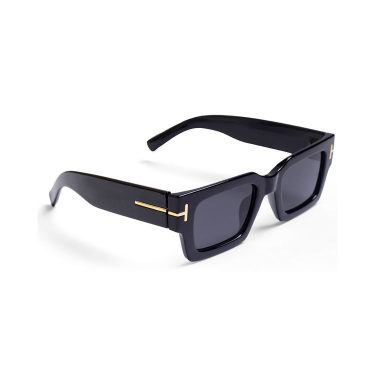 image_1-2 Tom Ford MO:183 Black Rectangular Sunglasses - Image 1