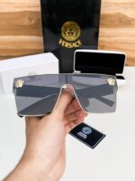 Versace Men’s Sunglasses Black/Gray - Image 3