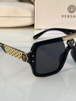 Versace Rectangular Sunglasses Gray/Black - Image 7
