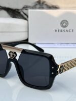 Versace Rectangular Sunglasses Gray/Black - Image 8
