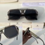 Versace Rectangular Sunglasses Gray/Black - Image 9